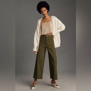 Anthropologie The Colette Cropped Wide-Leg Pants by Maeve PETITE
